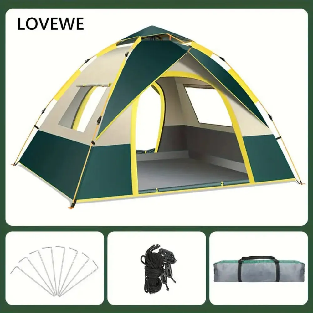 Pop-Up Camping Tent 3-4 Person – Waterproof & UV Protection