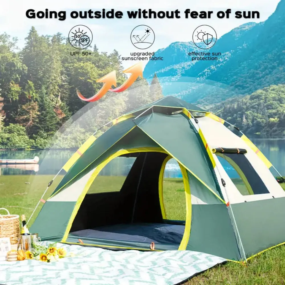 Pop-Up Camping Tent 3-4 Person – Waterproof & UV Protection