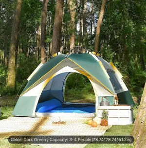 Pop-Up Camping Tent 3-4 Person – Waterproof & UV Protection