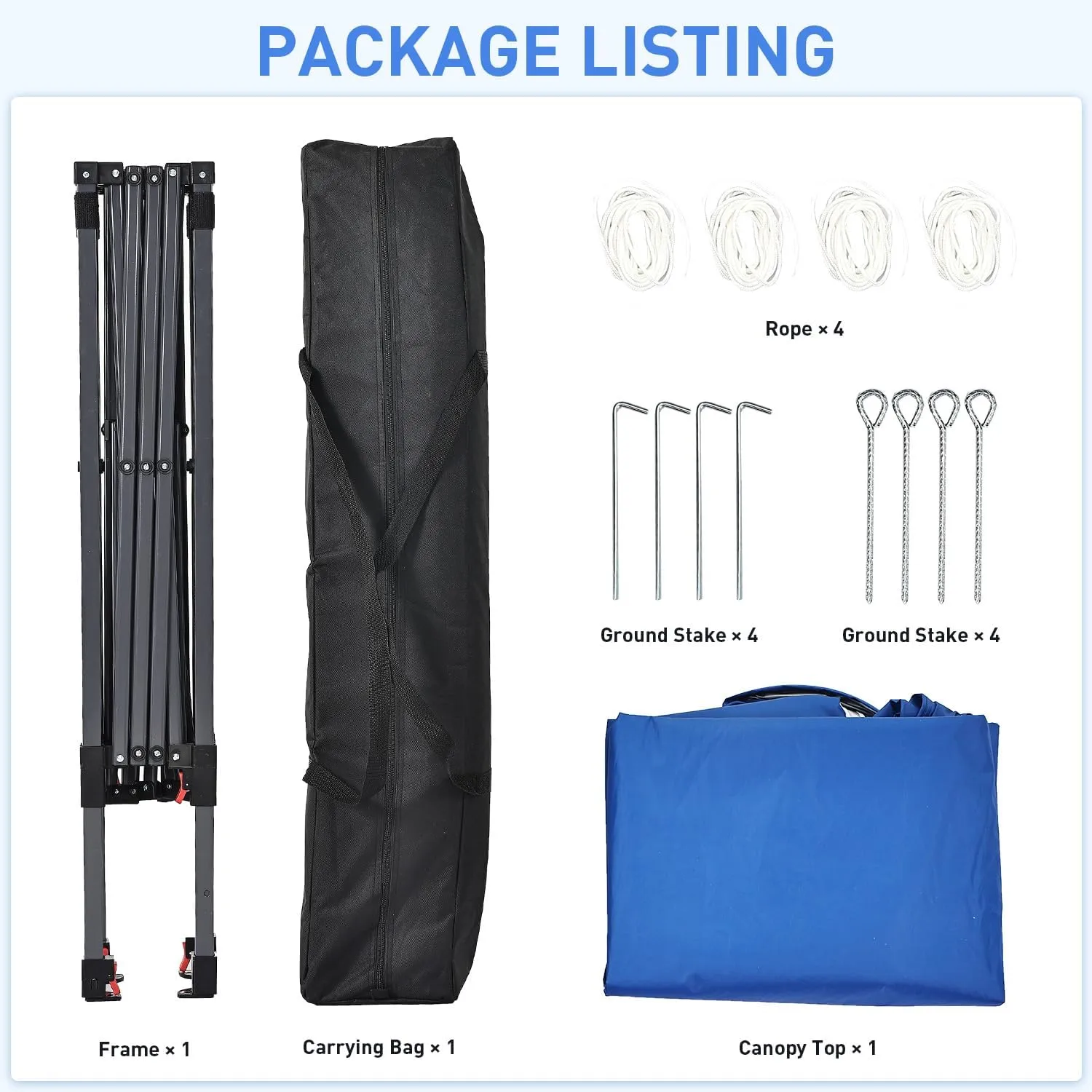 Pop Up Canopy, 8x8 FT Instant Outdoor Canopy Tent with Carrying Bag, 3 Adjustable Heights - Portable for Event, Parties, Camping and More Outdoor Activities