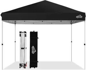 Pop up Canopy Tent,10x10 Instant Outdoor Canopy for Parties with Wheeled Bag,Black