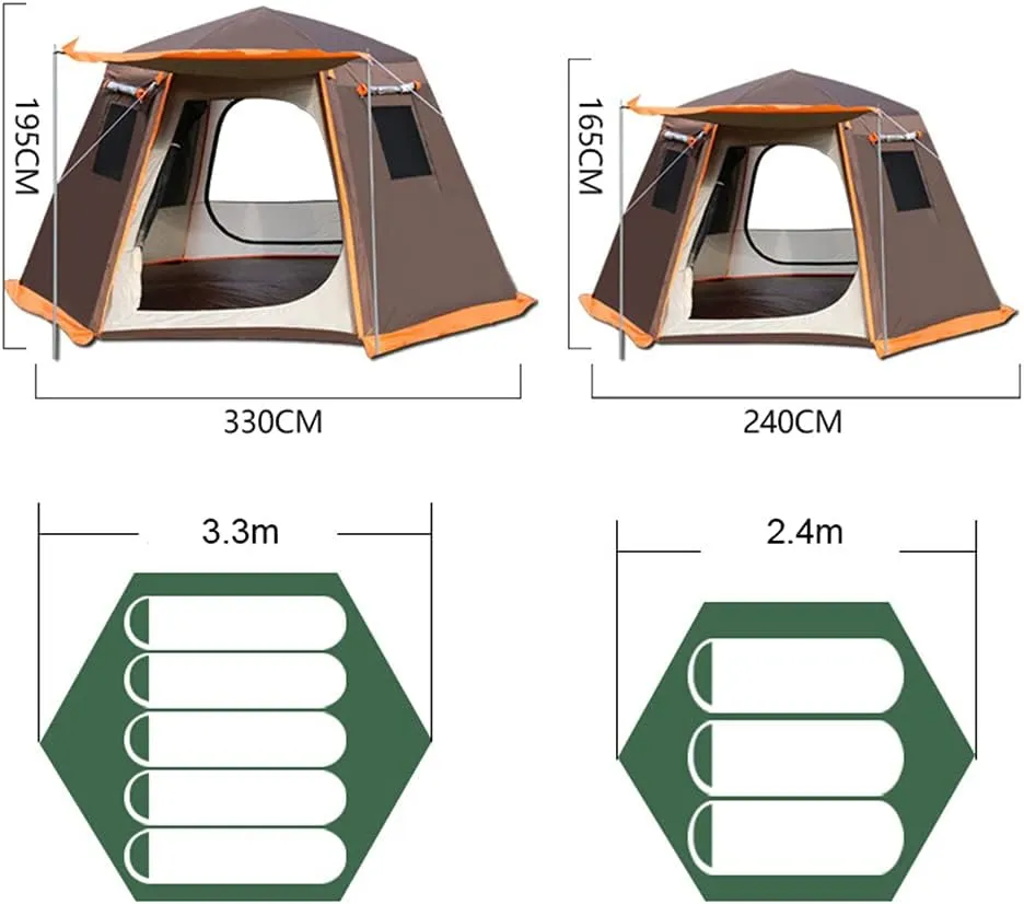 Pop Up Tent 3-8 Person Beach Tent Sun Shelter Outdoor Camping Family Tent Instant Tent Easy Set Up for Camping Backpacking Hiking Mountaineering
