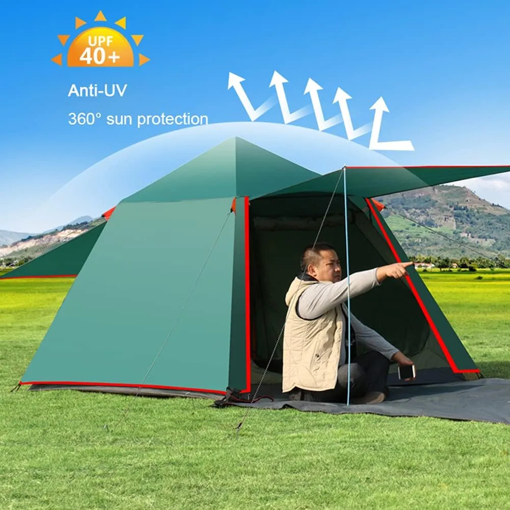 Pop Up Tent Family Camping Tent 3-4 Person Portable Tent Automatic Tent Waterproof Windproof for Camping Hiking Mountaineering