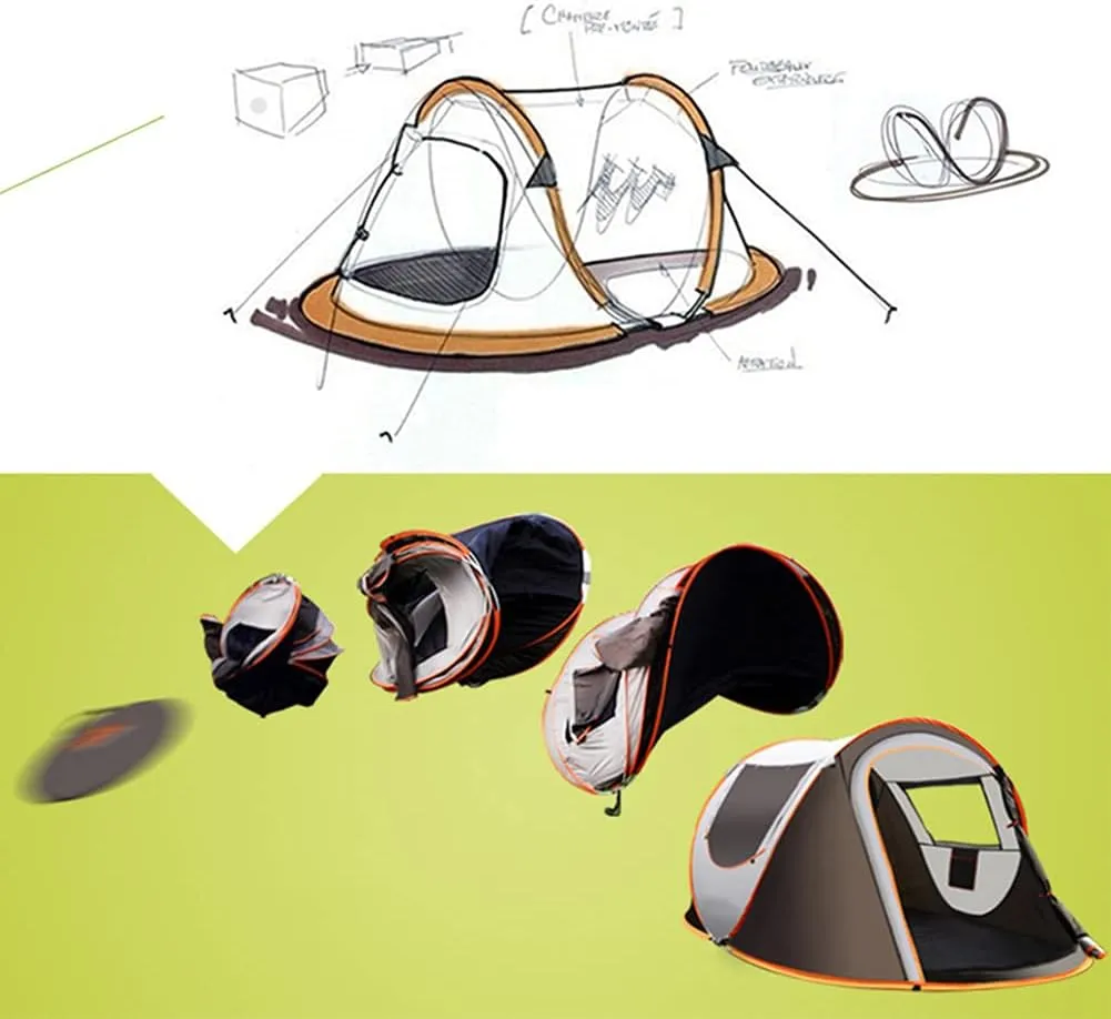 Pop Up Tent Fully Automatic Compact Dome Tent with Carry Bag Ideal for Camping Garden Hiking Lightweight Family Tent Waterproof and Rainproof Self-Driving Beach Tent