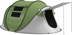 Pop Up Tent, Instant Camping Shelter for 2-3 Adults with Porch & Carry Bag, 3000mm Waterproof, Green