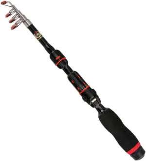 POPETPOP Folding Fishing Pole Telescopic Rod 2500g Casting Weight Perfect for Travel