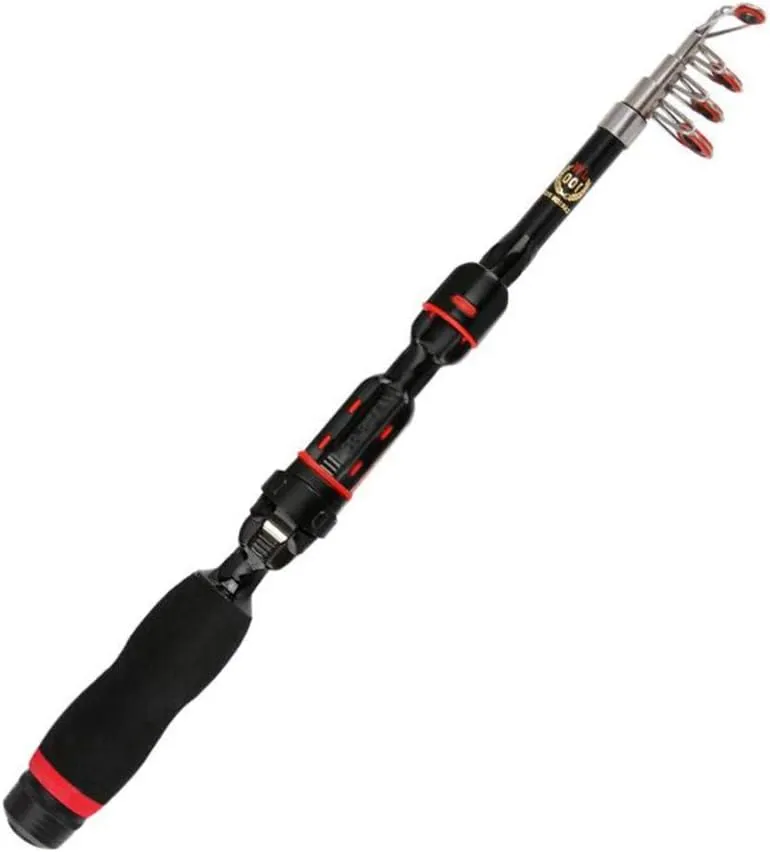 POPETPOP Mini Fishing Rod Telescopic Folding Pole Portable Accessory 1.7m Fish Supplies