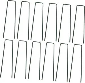POPETPOP U-Shaped Lawn Nails 30 Pcs Heavy Duty Garden Stakes for Tent Tarp Turf Landscape Ground Fixing Stakes