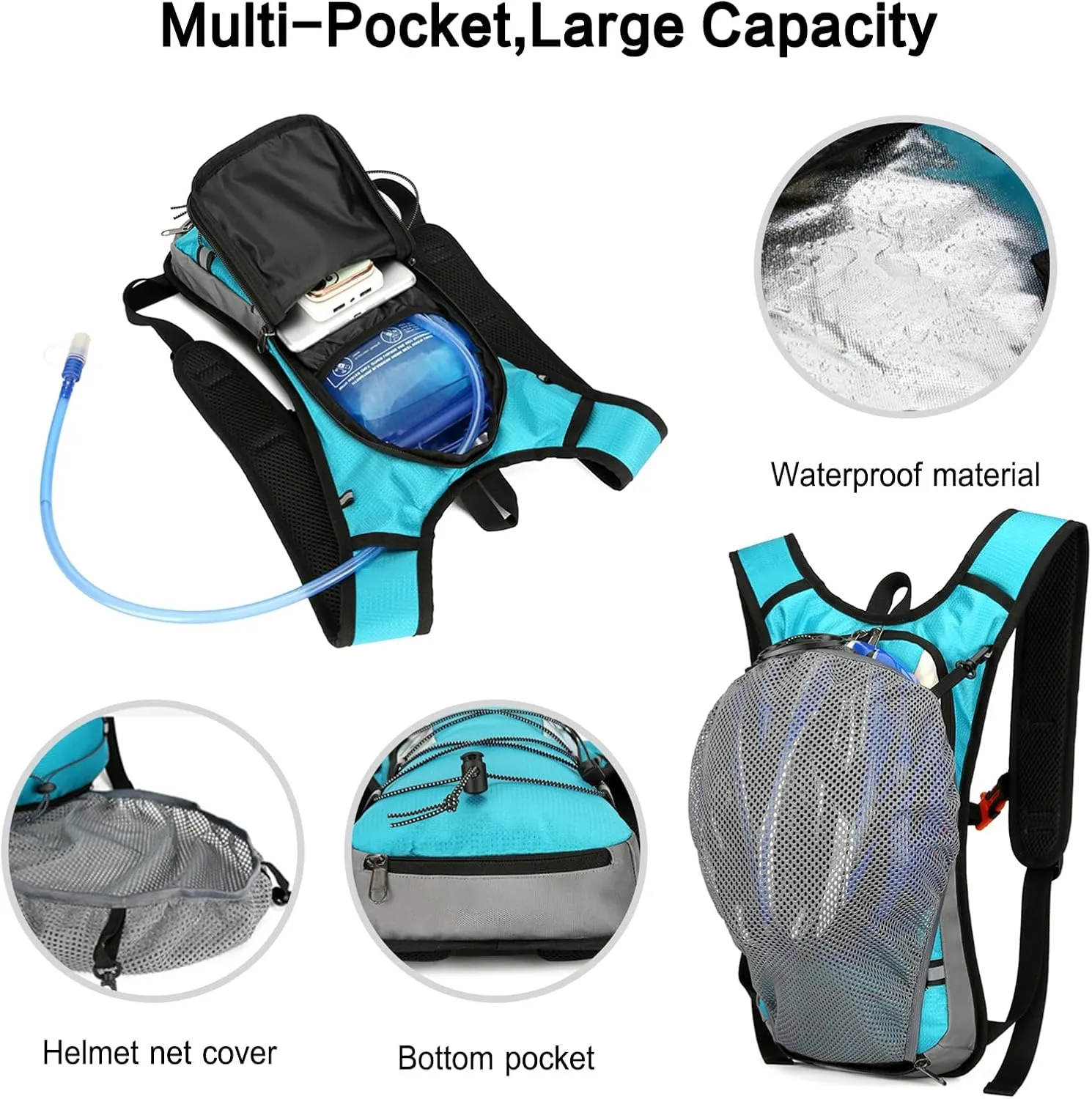 PORRASSO Hiking Backpack 19L Rucksack Hydration Pack Breathable Daypack