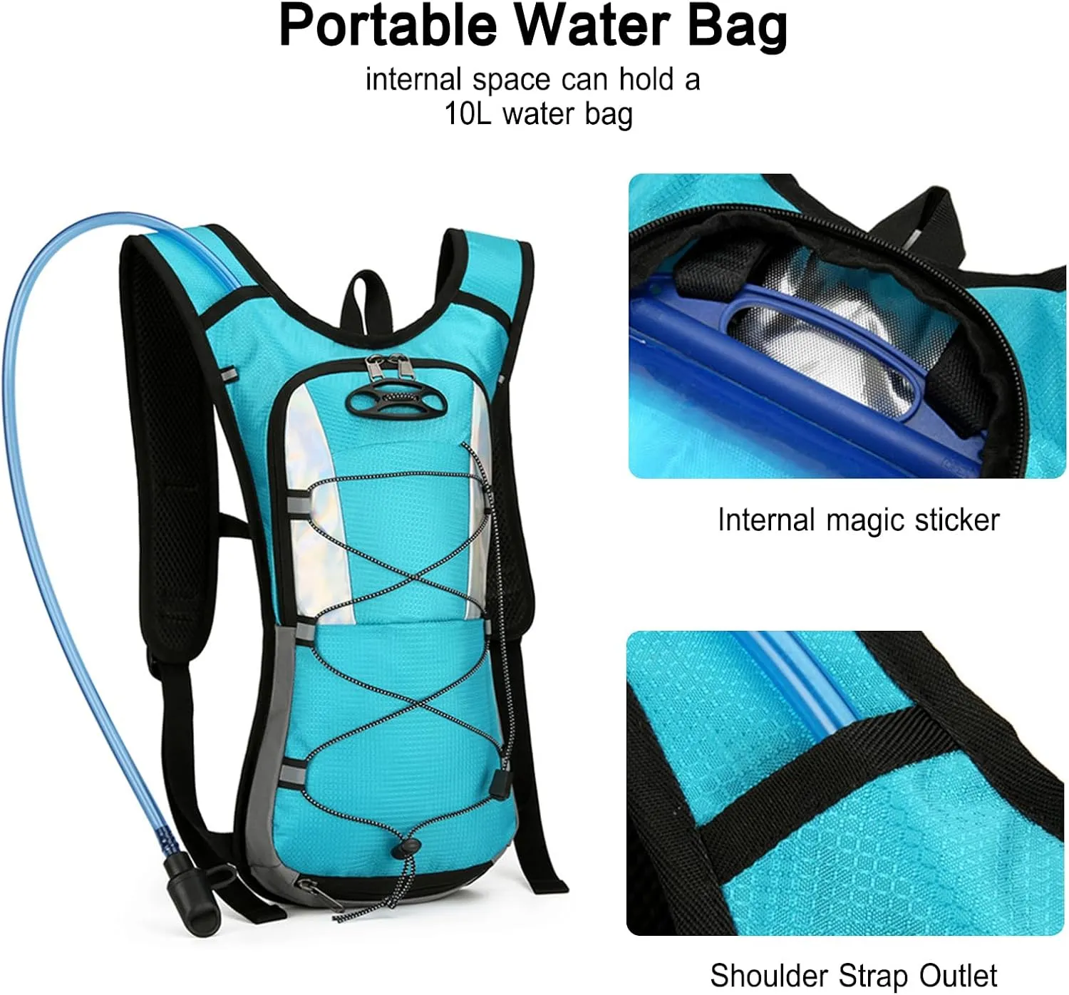 PORRASSO Hiking Backpack 19L Rucksack Hydration Pack Breathable Daypack