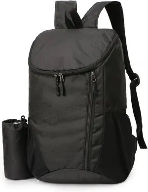 PORRASSO Hiking Backpack Foldable Waterproof Daypack Lightweight Rucksack Backpack for Women Men Camping Trekking Cycling Climbing Outdoor Sports Black A