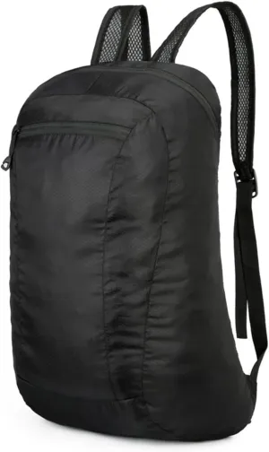 PORRASSO Hiking Backpack Lightweight Waterproof Daypack Foldable Rucksack Backpack for Women Men Camping Trekking Cycling Climbing Outdoor Sports Black B