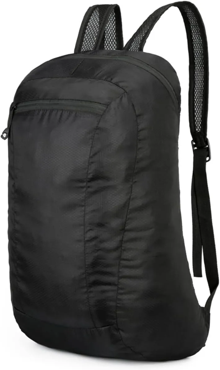 PORRASSO Hiking Backpack Lightweight Waterproof Daypack Foldable Rucksack Backpack for Women Men Camping Trekking Cycling Climbing Outdoor Sports Black B