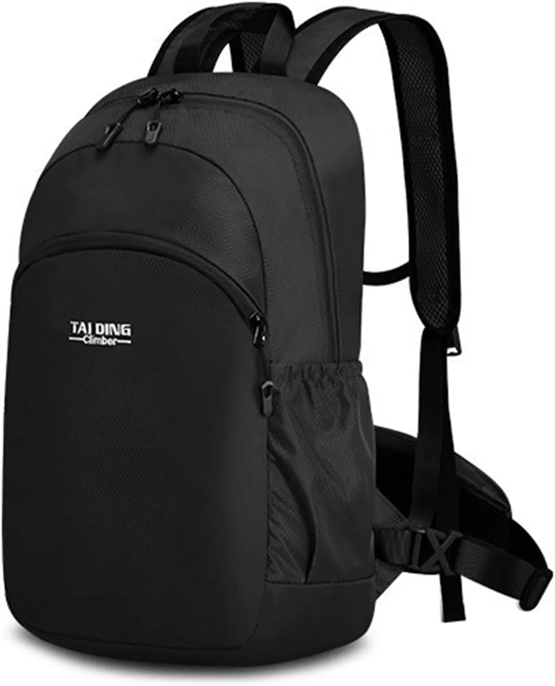 PORRASSO Hiking Backpack Waterproof Daypack Lightweight Foldable Rucksack 19L Backpack for Women Men Camping Trekking Cycling Climbing Outdoor Sports Black