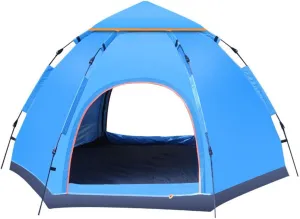 Portable Automatic Pop Up Tent, 6Person Family Camping Tent with Storage Bag, Rainproof and Mosquito Proof, Breathable and UV Proof, Tent for Family C