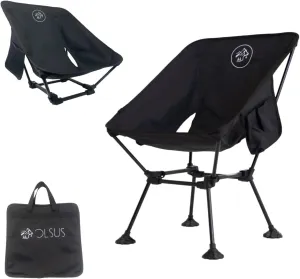 Portable Camping Chair, Compact Folding Beach Chair, Lightweight Camping Chair, Portable Folding Chair, Travel Chair, Park Chair, Festival Chair, Field Chair, Ultralight Chairs for Adults, Black