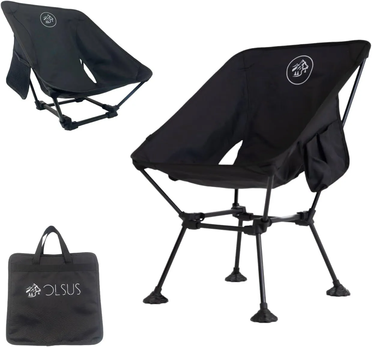 Portable Camping Chair, Compact Folding Beach Chair, Lightweight Camping Chair, Portable Folding Chair, Travel Chair, Park Chair, Festival Chair, Field Chair, Ultralight Chairs for Adults, Black