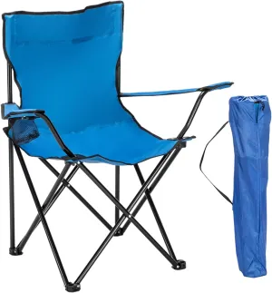 Portable Camping Chairs, Modern Style, Blue, Folding, Lightweight, Ergonomic, Cup Holders, Ideal for Camping, Hiking, Backpacking, Beach, Fishing, Picnics