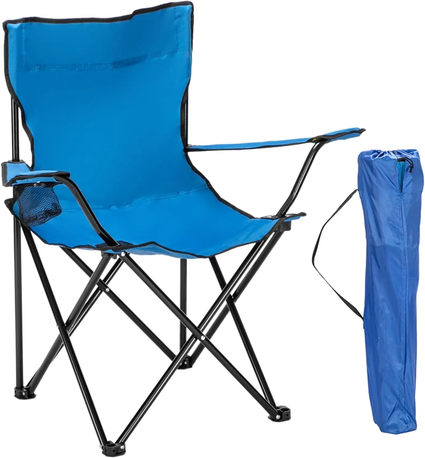 Portable Camping Chairs, Modern Style, Blue, Folding, Lightweight, Ergonomic, Cup Holders, Ideal for Camping, Hiking, Backpacking, Beach, Fishing, Picnics