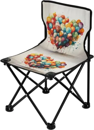 Portable Camping Folding Chairs Foldable Chair Small Balloon Heart Lightweight Backpacking Outdoor Outside Fishing