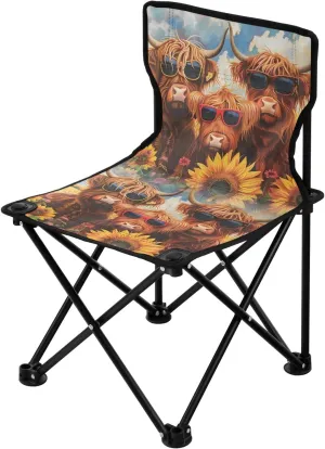Portable Camping Folding Chairs Foldable Chair Small Cows Group Photo Lightweight Backpacking Outdoor Outside Fishing