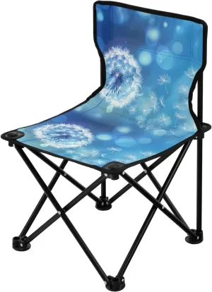 Portable Camping Folding Chairs Foldable Chair Small Dandelion Blue Lightweight Backpacking Outdoor Outside Fishing