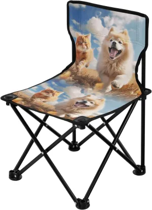 Portable Camping Folding Chairs Foldable Chair Small Dog Cat Lightweight Backpacking Outdoor Outside Fishing