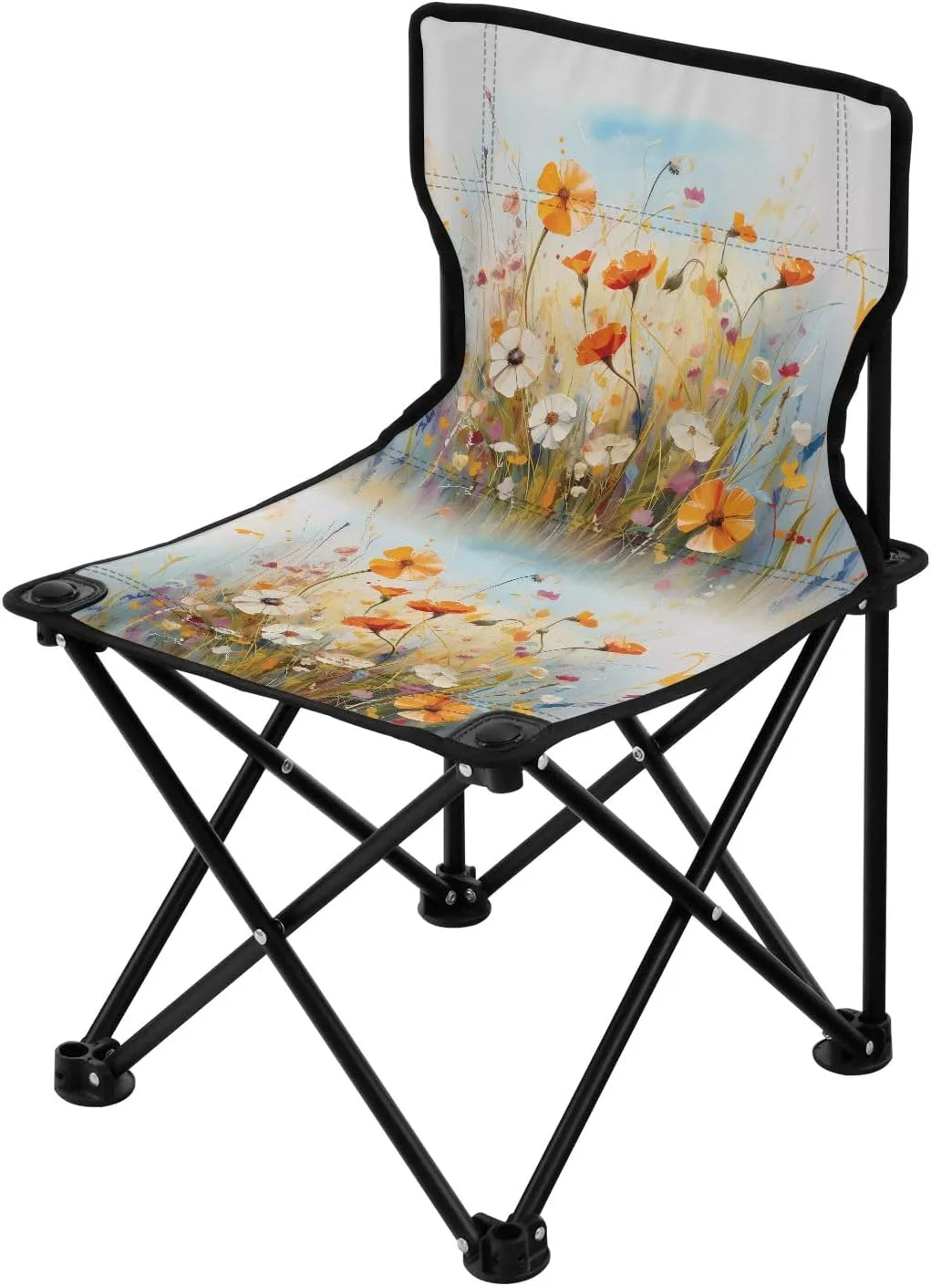 Portable Camping Folding Chairs Foldable Chair Small Flower Painting Lightweight Backpacking Outdoor Outside Fishing