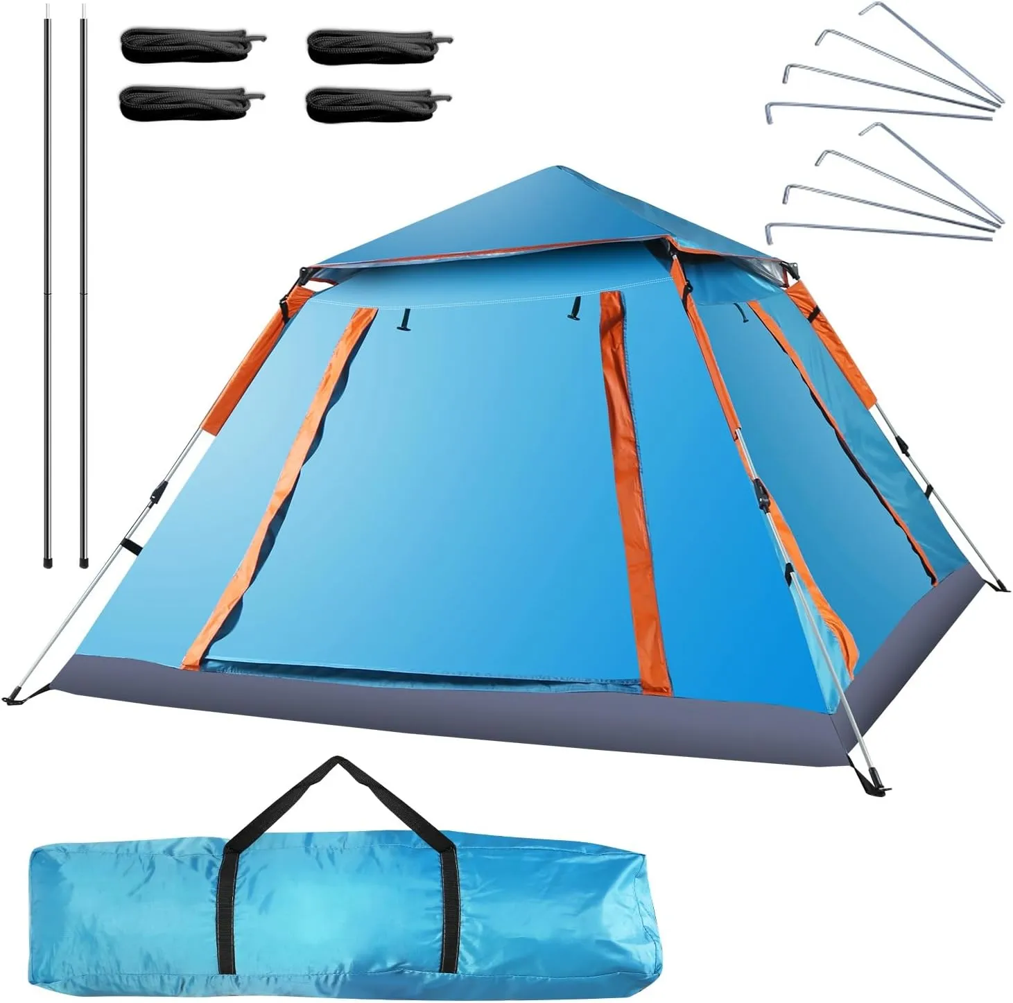 Portable Camping Tent with 2 Mosquito Nets Windows, for Garden, Backyard, Courtyard, Beach(84.65" L×84.65" W×53.54" H)