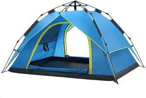 Portable Dome Tent, Automatic Instant Pop up Tents for 3-4 Person Double Layer Tent, Waterproof Campitents with Porch for Hikitravel