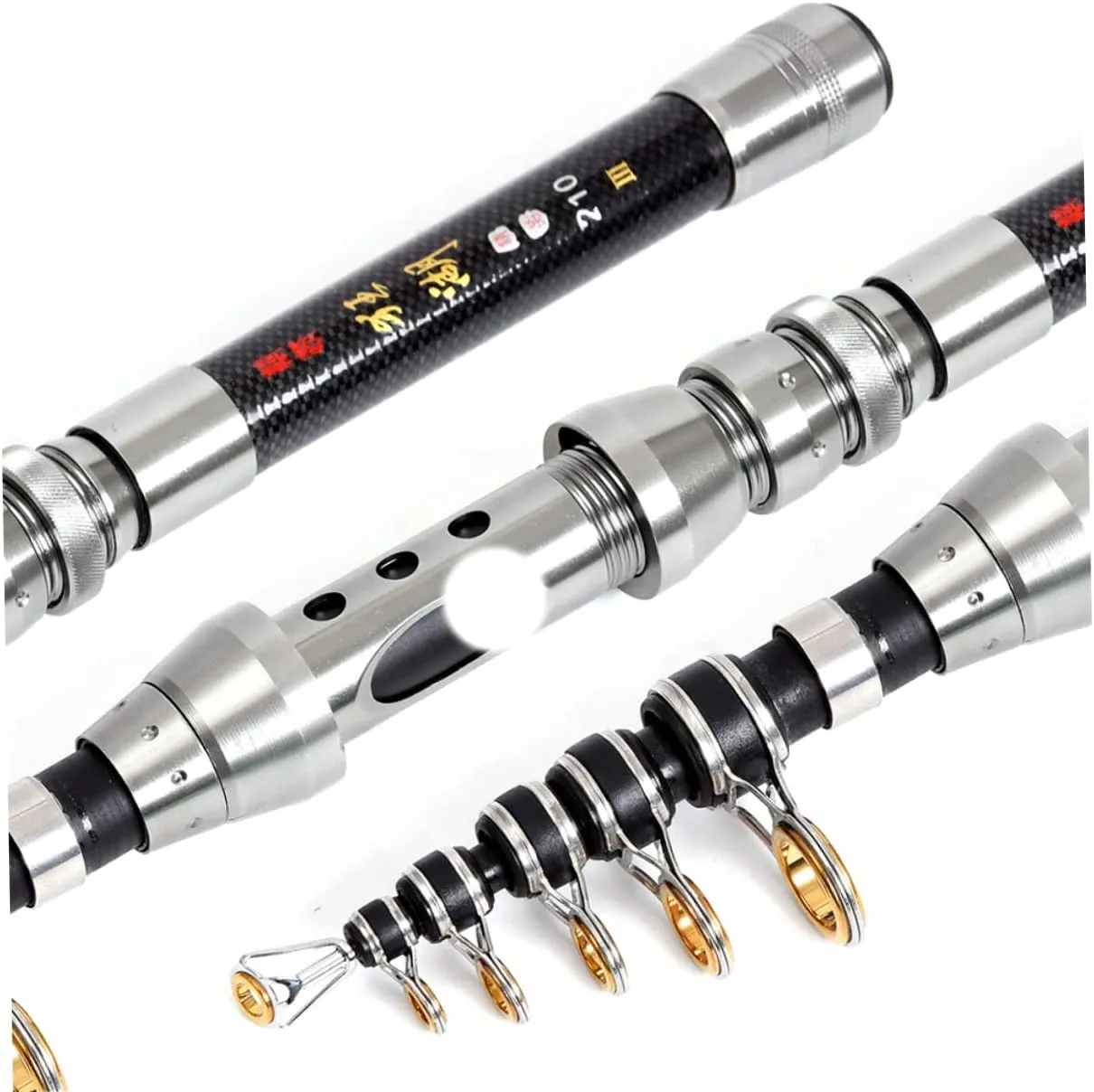 Portable Fishing Rod Sea Fishing Pole Lighted Fishing Float Sea Fishing Rod Mini Fishing Rod Carbon