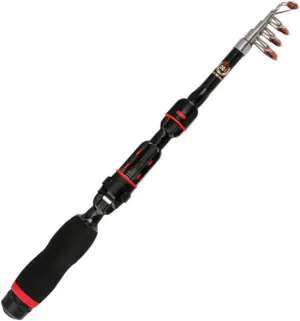 Portable Fishing Rod Telescopic Fishing Rods Telescopic Folding Fish Pole Black