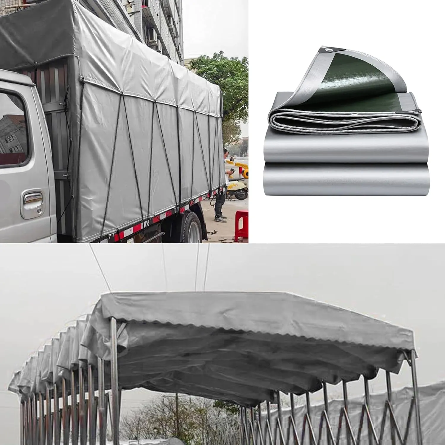 Portable Foldable 180g Polyethylene Tent Multiple Person Campsites Protective for Family Camping Trip Protective