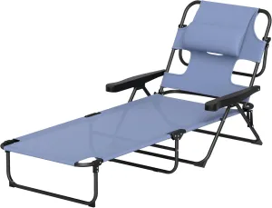 Portable Folding Chair Outdoor Camping Chair with 4 Adjustable Reclining Back Patio Armchair Lounge Beach Chair Outdoor Furniture Seating for Reading on Stomach Sun Tanning