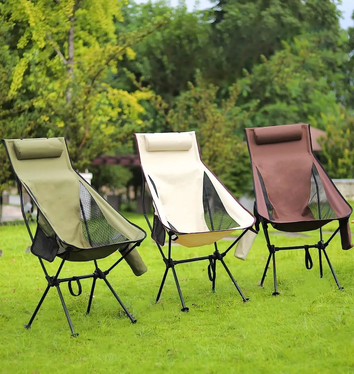 Portable Folding Chair Portable Camping Chair Folding Chair Recliner Chair Compact Ultralight Folding Backpack Chair Lawn Chairs for Outdoor Camping Picnic Outdoor Camping Folding Chair