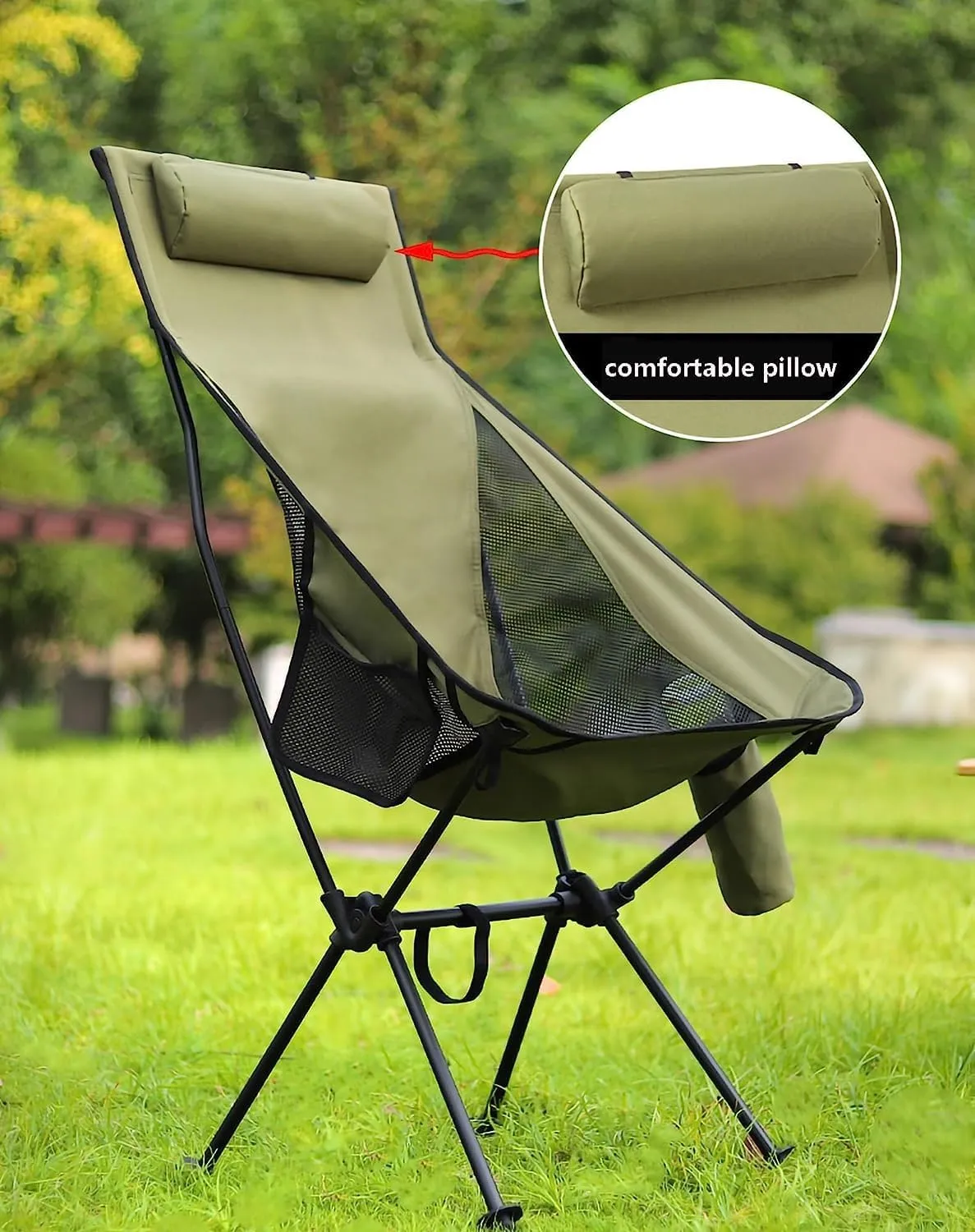 Portable Folding Chair Portable Camping Chair Folding Chair Recliner Chair Compact Ultralight Folding Backpack Chair Lawn Chairs for Outdoor Camping Picnic Outdoor Camping Folding Chair