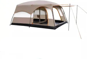 Portable Folding Tent for Camping, can Sleep 12 People, Large Space, 2 Rooms and 1 Living Room, Sun-Proof, Waterproof and Windproof, Four-Season Outdoor Tent