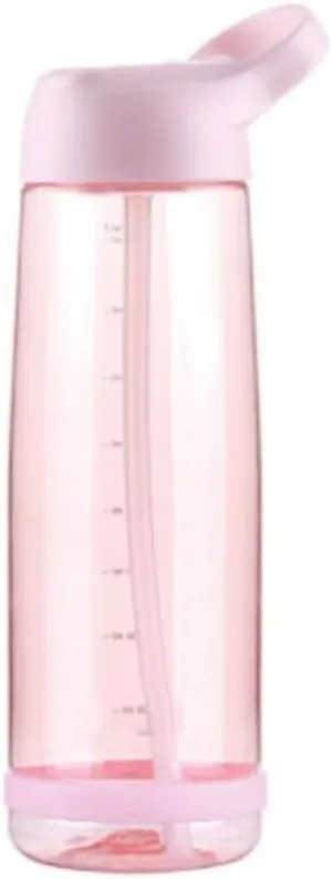 Portable Kettle Sports Water Bottle, Leak-Proof Water Bottle, Fitness Riding Straw Water Bottle, Plastic Drinking Bottle, Space Cup Water Bottle (Color : Pink, Size : 550ml)