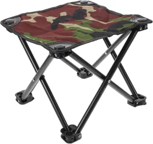 Portable Mini Folding Stool Durable Camouflage Camping Chair for Outdoor Activities Compact Lightweight Design for Fishing Hiking Beach and Gardening