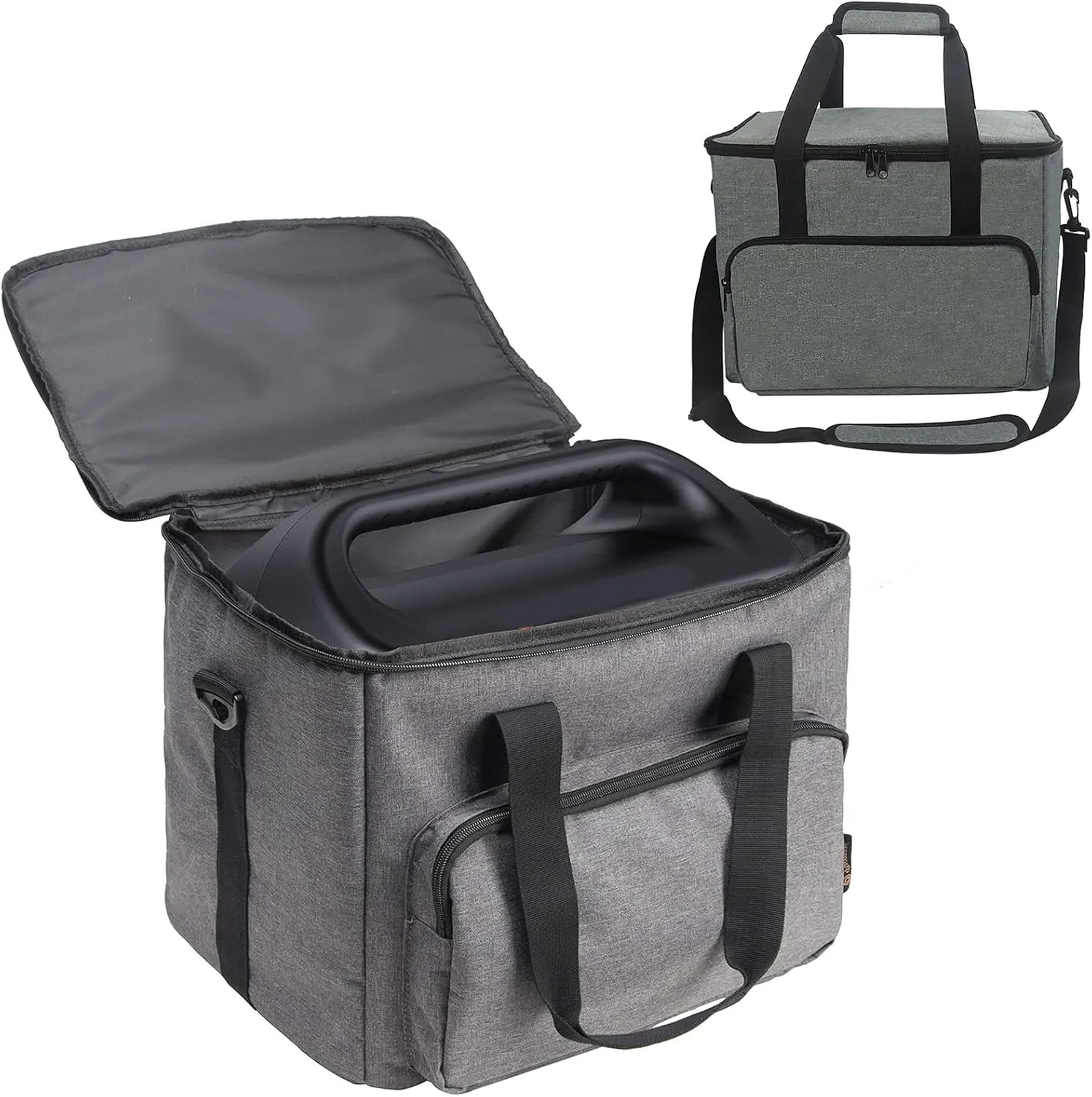Portable Power Station Storage Bag, Travel Carrying Case for Jackery 1000, ECOFLOW River Max, Bluetti EB70S, GRECELL T1000, Gray
