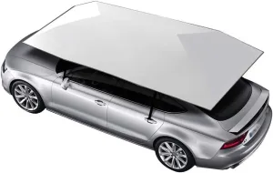 Portable Semi-Automatic Car Tent Light Weight Movable Car Umbrella Manual Top-Mounted Anti-UV Water-Proof Car Canopy Four-Season Car Protection Carports