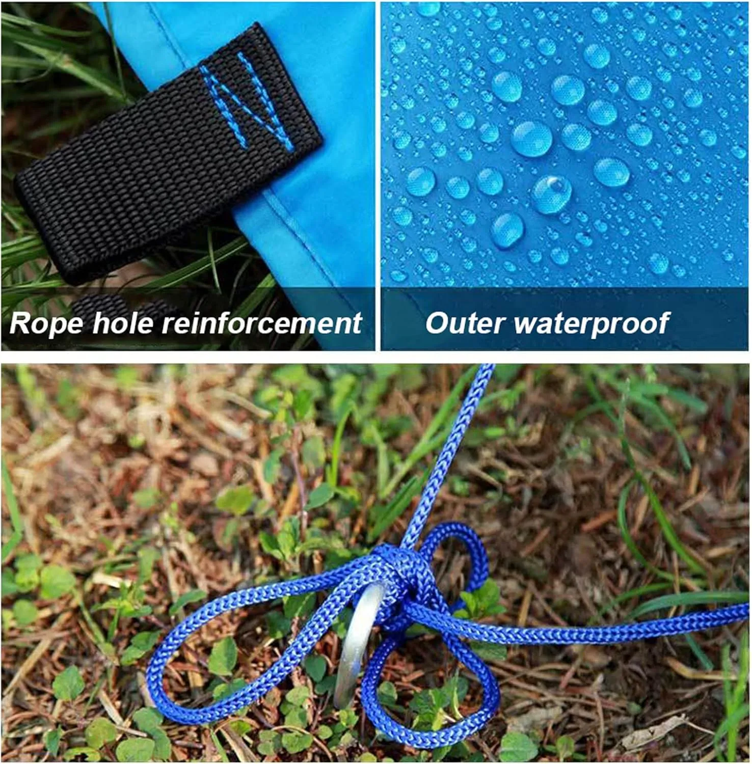 Portable Tent Tarp, PU 1500mm Waterproof, Lightweight Camping Tarp Shelter, Tarp Canopy for Camping, Backpacking and Outdoor Adventure