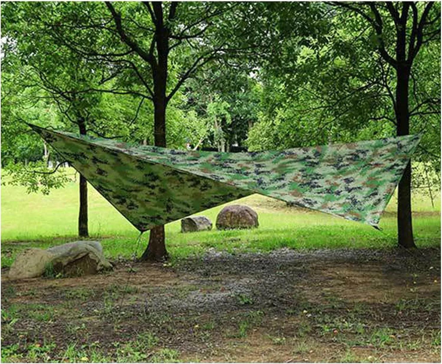 Portable Tent Tarp, PU 1500mm Waterproof, Lightweight Camping Tarp Shelter, Tarp Canopy for Camping, Backpacking and Outdoor Adventure