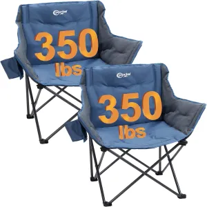 PORTAL 32In Extra Wide Camping Chair for Adults, Oversized Folding Chair with Cup Holder & Carry Bag, Heavy-Duty Outdoor Chair Supports 350 lbs, Portable for Camping, Lawn, Patio