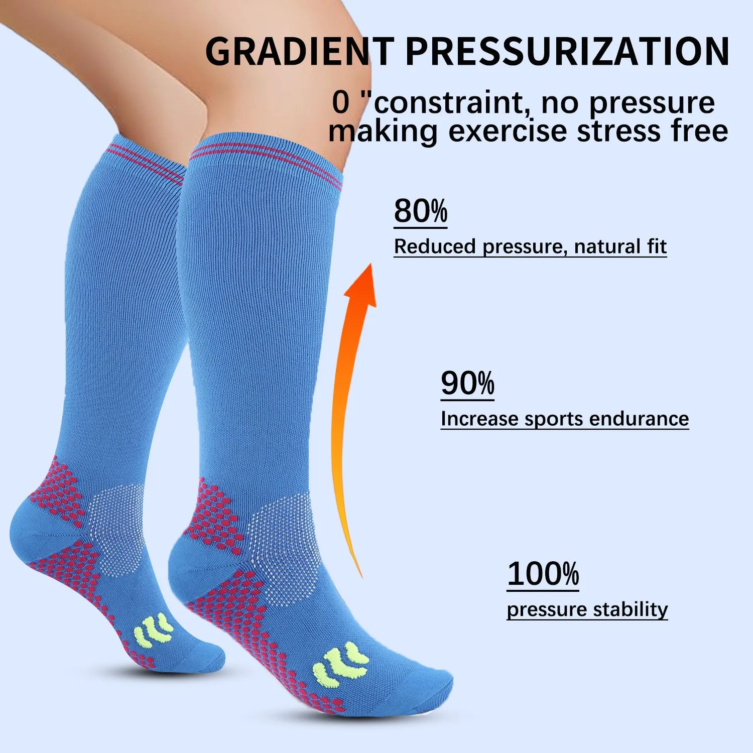 Premium Compression Socks – Elastic Sports Socks for Running, Football, Cycling, Hiking, Anti-Fatigue Support, Medical Relief for Varicose Veins, Edema, and Diabetes