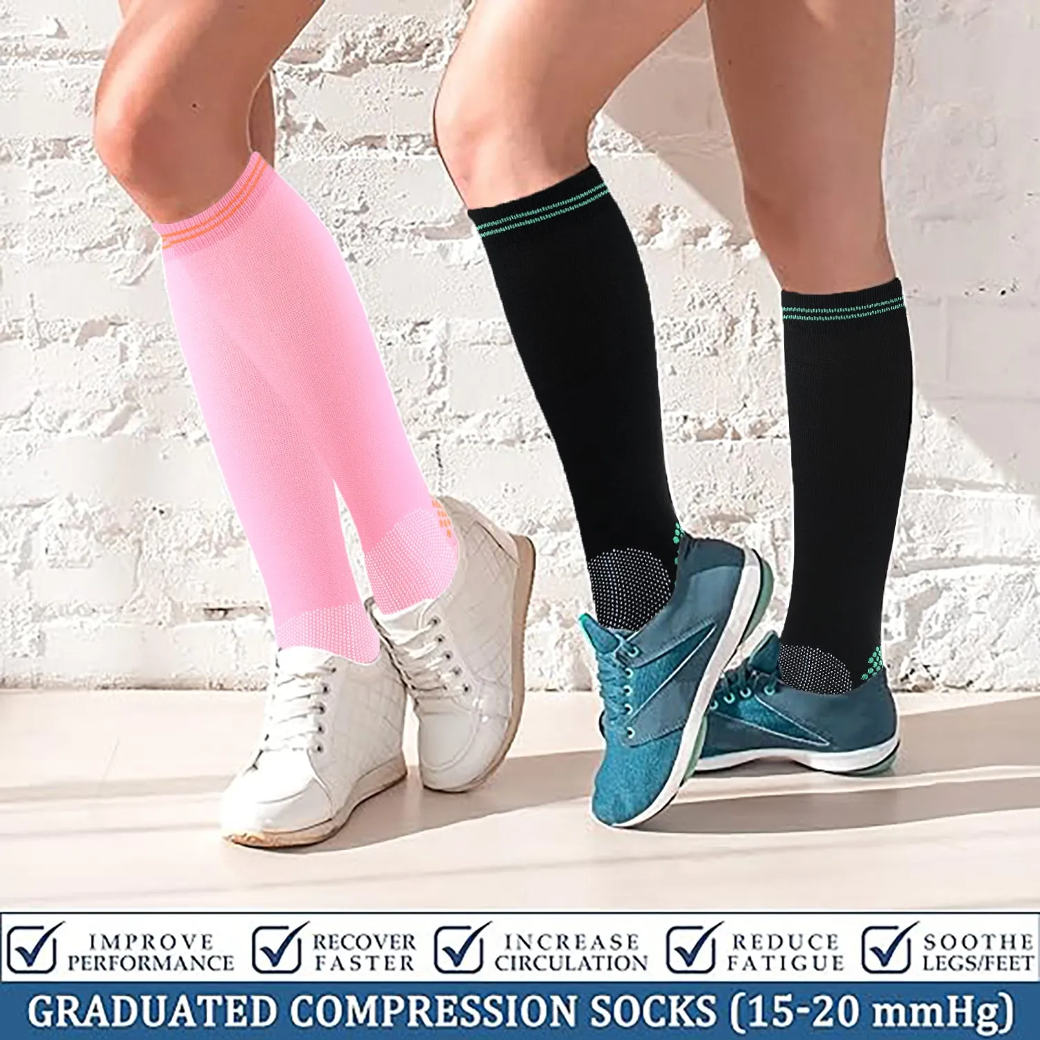 Premium Compression Socks – Elastic Sports Socks for Running, Football, Cycling, Hiking, Anti-Fatigue Support, Medical Relief for Varicose Veins, Edema, and Diabetes