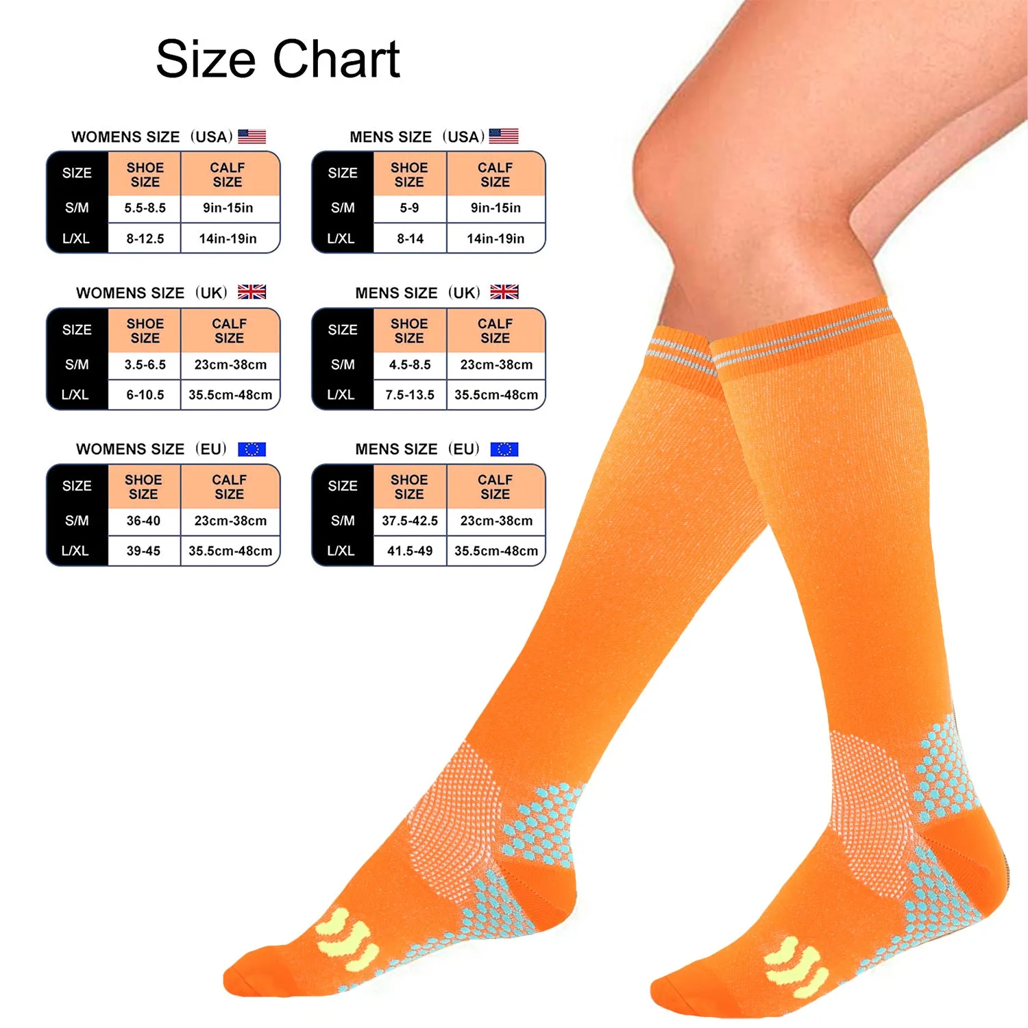 Premium Compression Socks – Elastic Sports Socks for Running, Football, Cycling, Hiking, Anti-Fatigue Support, Medical Relief for Varicose Veins, Edema, and Diabetes