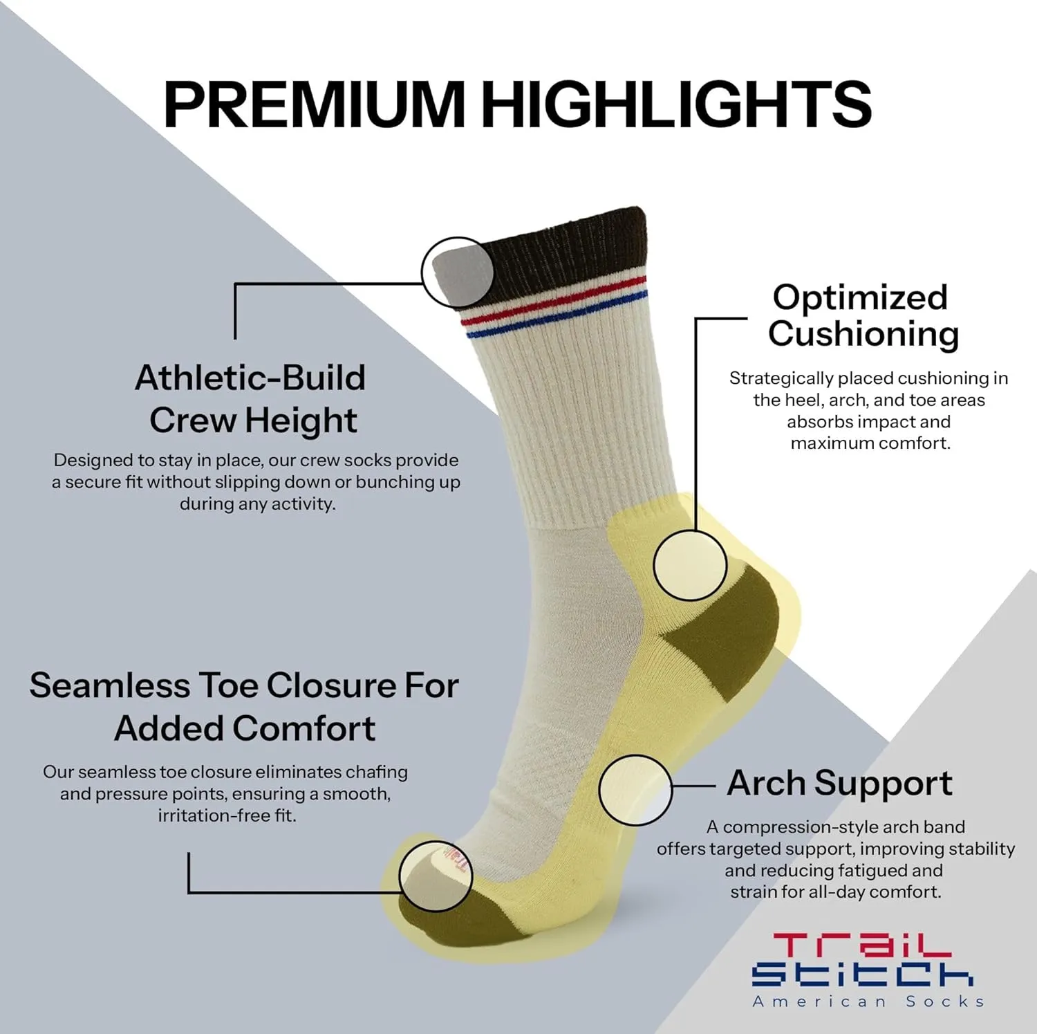 Premium Merino Wool Light Hiking Socks