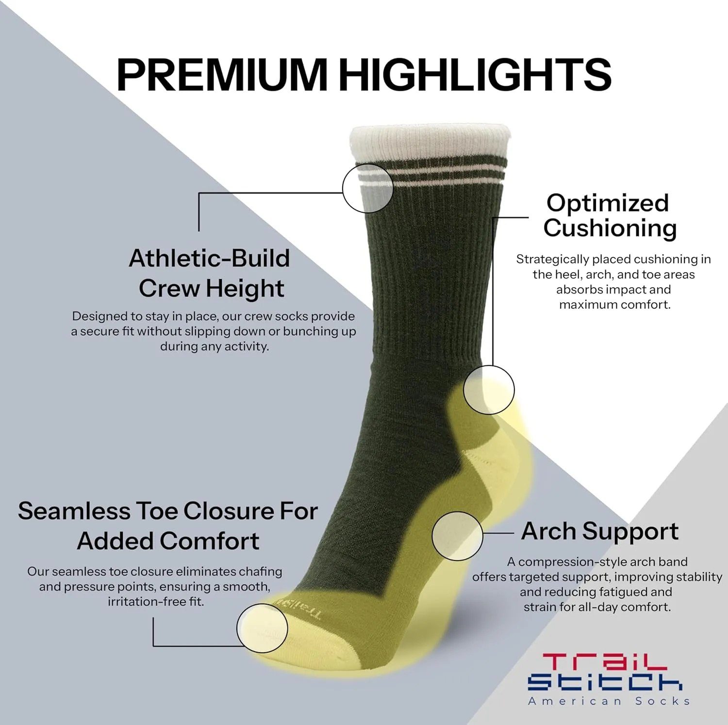Premium Merino Wool Light Hiking Socks