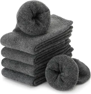 ProEtrade Merino Wool Socks Thermal Warm Winter Thick Hiking Boot Cozy Crew Cabin Comfy for Womens Ladies Work Socks 5 Pack